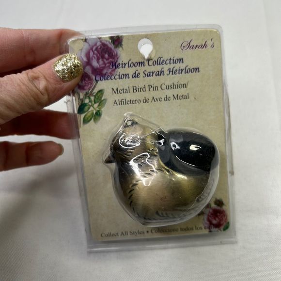 vintage Other - Gold Antique Brass Metal Bird Pin Cushion Vintage New In Package